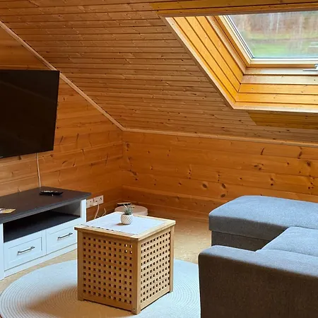 Blockbohlen Holzhaus Mit Sauna, Outdoor Jacuzzi Und Badeteich Διαμέρισμα Gersfeld